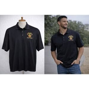 Under Armour Polo Shirt Mens XL Black HeatGear West Point Academy Active Wicking